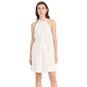 Donna Morgan Women's Cotton Belted Halter Dress in White